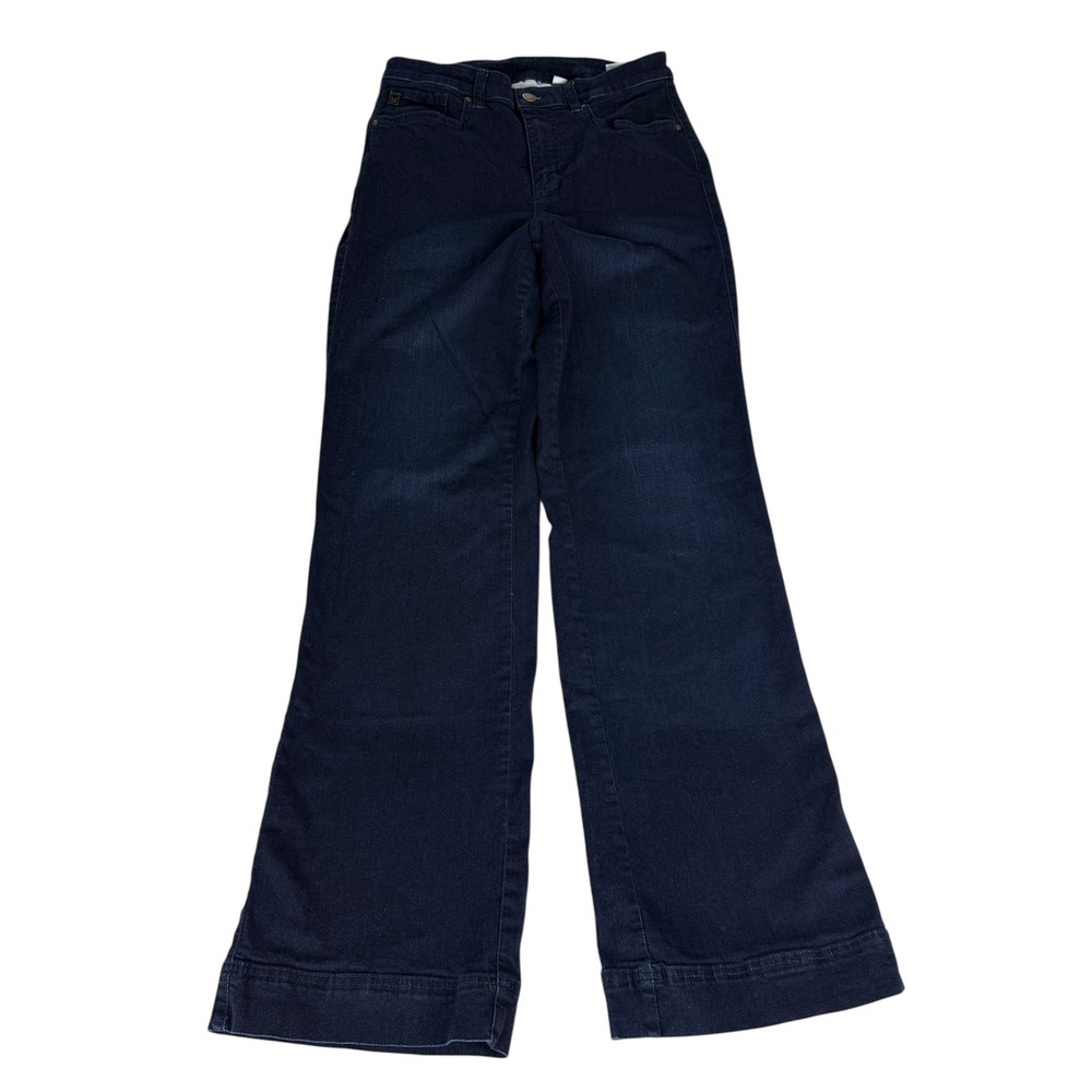 Belle by‎ Kim Gravel Womens 8T Dark Wash Wide Leg Jeans High Rise Stretch Denim